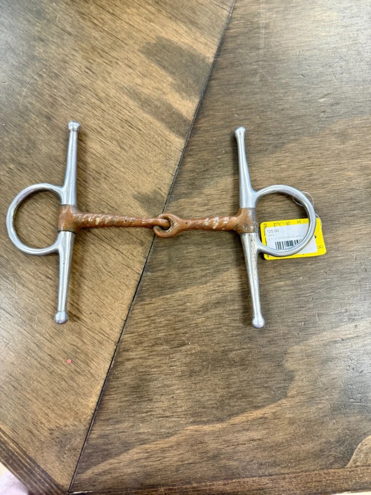 5 ¼” Corkscrew/twisted full cheek bit, copper mouth single break snaffle