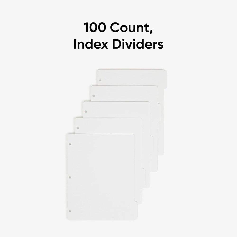 20 Sets 5-Tab White Binder Dividers