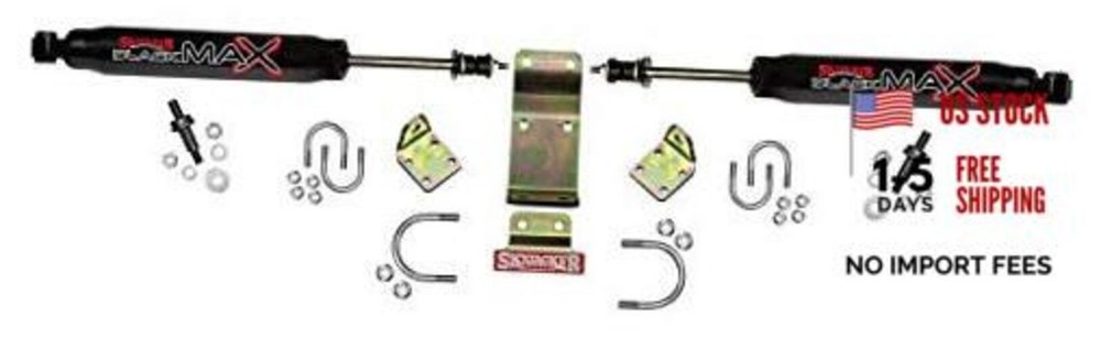 07-15 REPLACEMENT STEERING STABILIZER, DUAL FRONT, BLACK W/BT