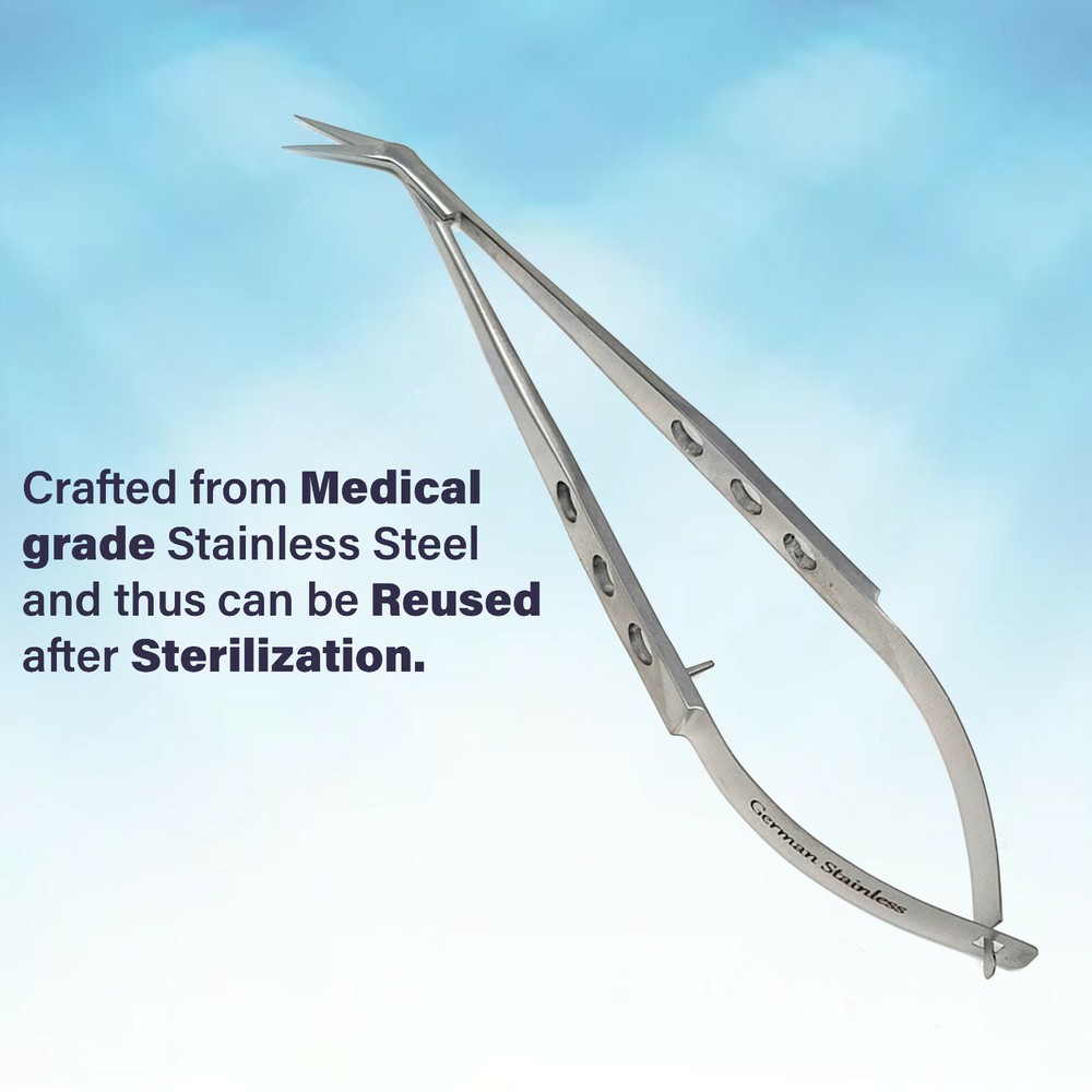 Castroviejo Angled Stitch Scissors Sharp/Sharp 5.5" MicroSurgery Premium Quality