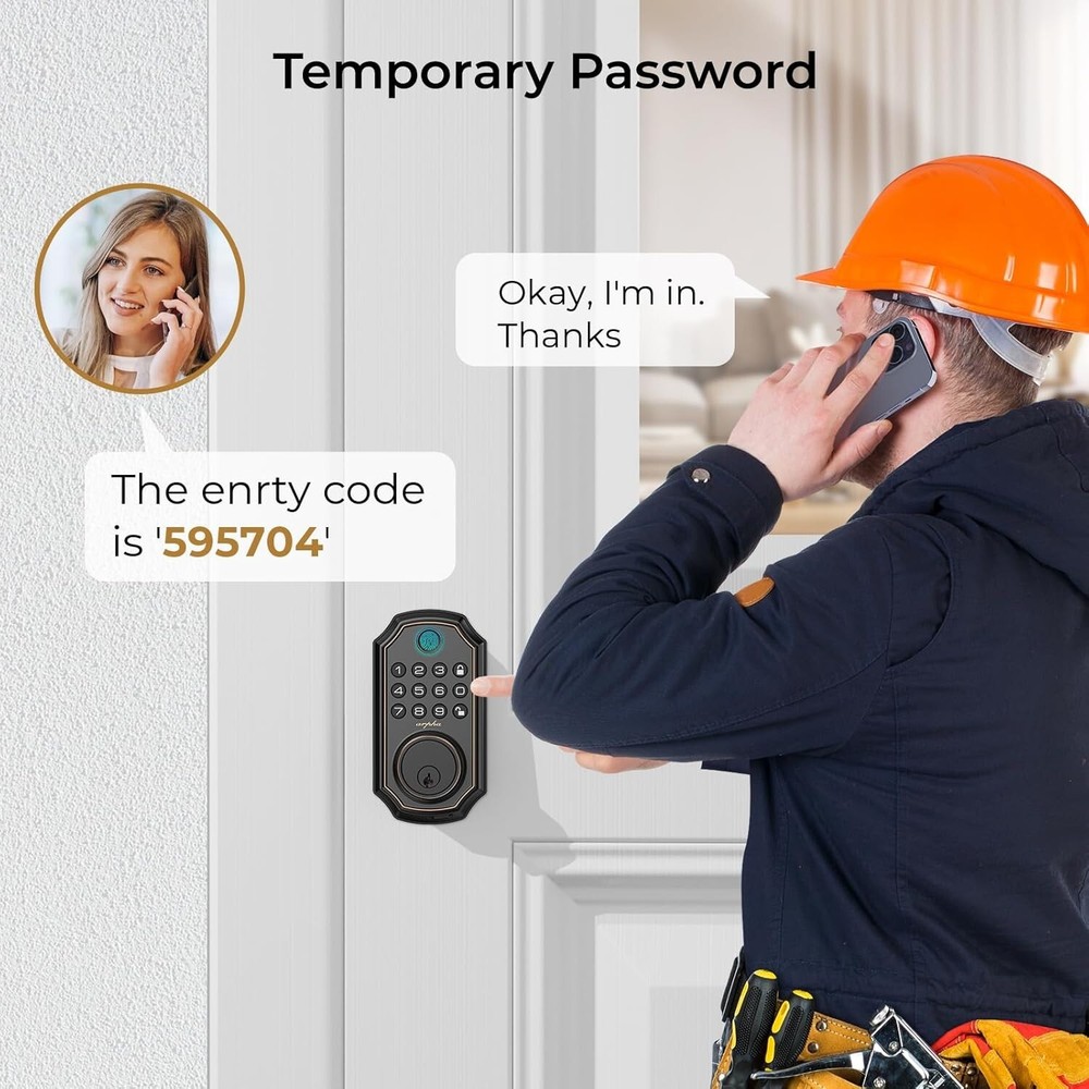 ARPHA Fingerprint Keyless Smart Door Lock APP Control Bluetooth Keypad Deadbolt