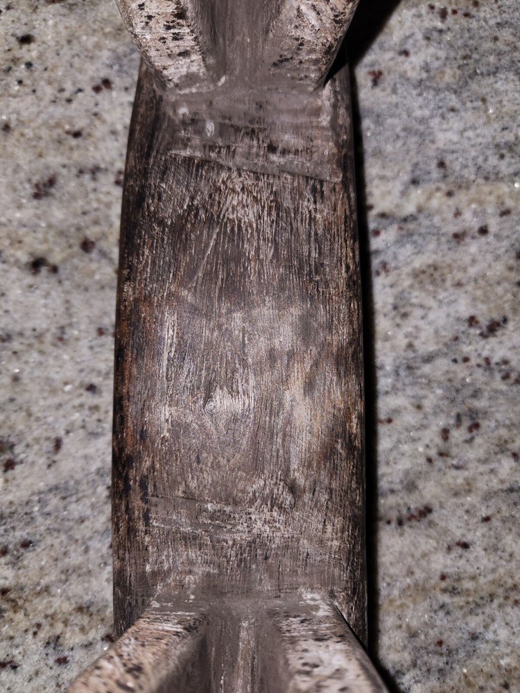 Antique Handcarved Wood Pillow/Stool