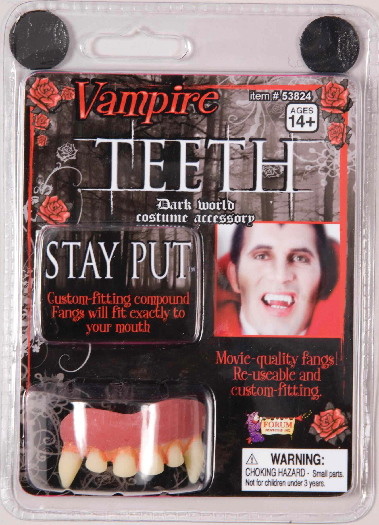 Vampire Adjustable Form Fitting Teeth Dents, Goth, Dracula Cosplay NEW SEALED