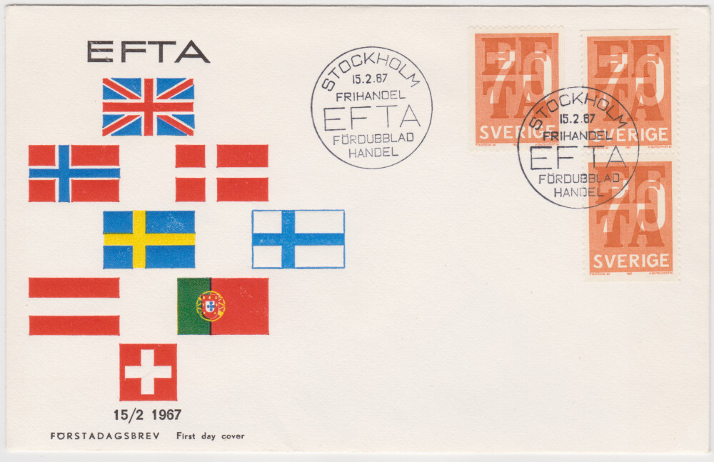 Sweden FDC 1967, EFTA, Excellent