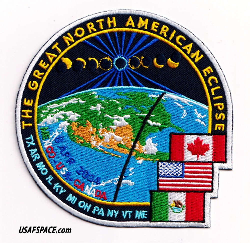 The Great North American Eclipse 2024-ORIGINAL Tim Gagnon-AB Emblem-SPACE PATCH