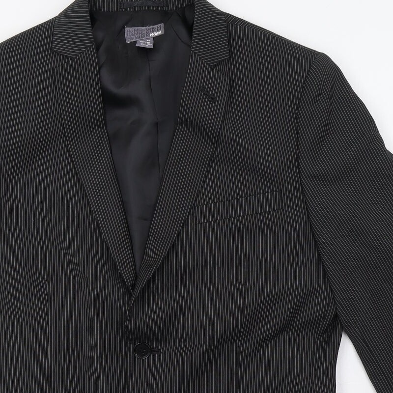 H&M Mens Silver Polyester Blend Blazer Size 38