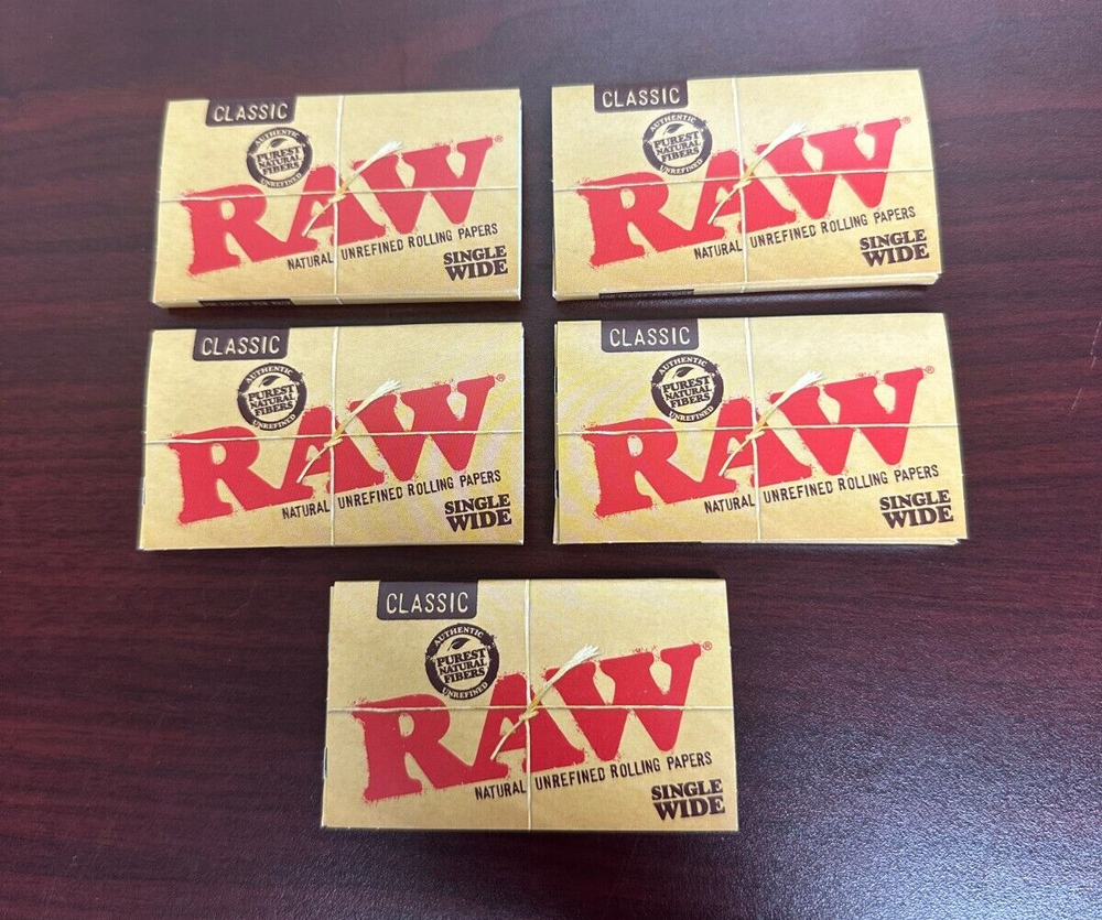 RAW Classic Single Wide~DOUBLE FEED~ 5 Packs~NEW