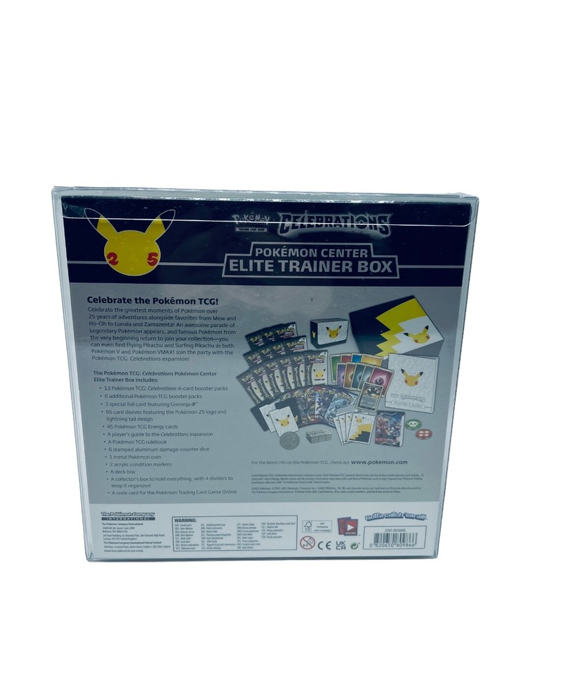 Plastic Box Protector SCRATCH & UV RESISTANT Pokemon Center Celebrations ETB