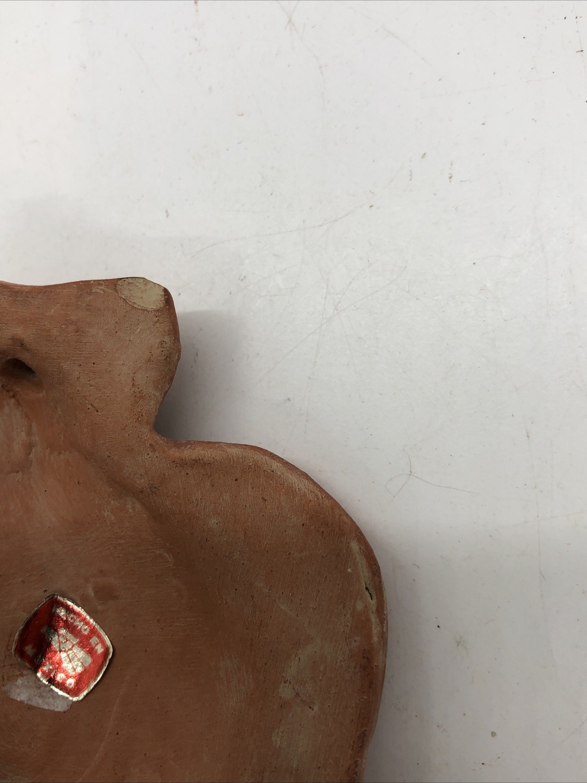 Aztec Mayan Warrior Clay Terra Cotta Mask Made In Mexico Small Wall Hanging