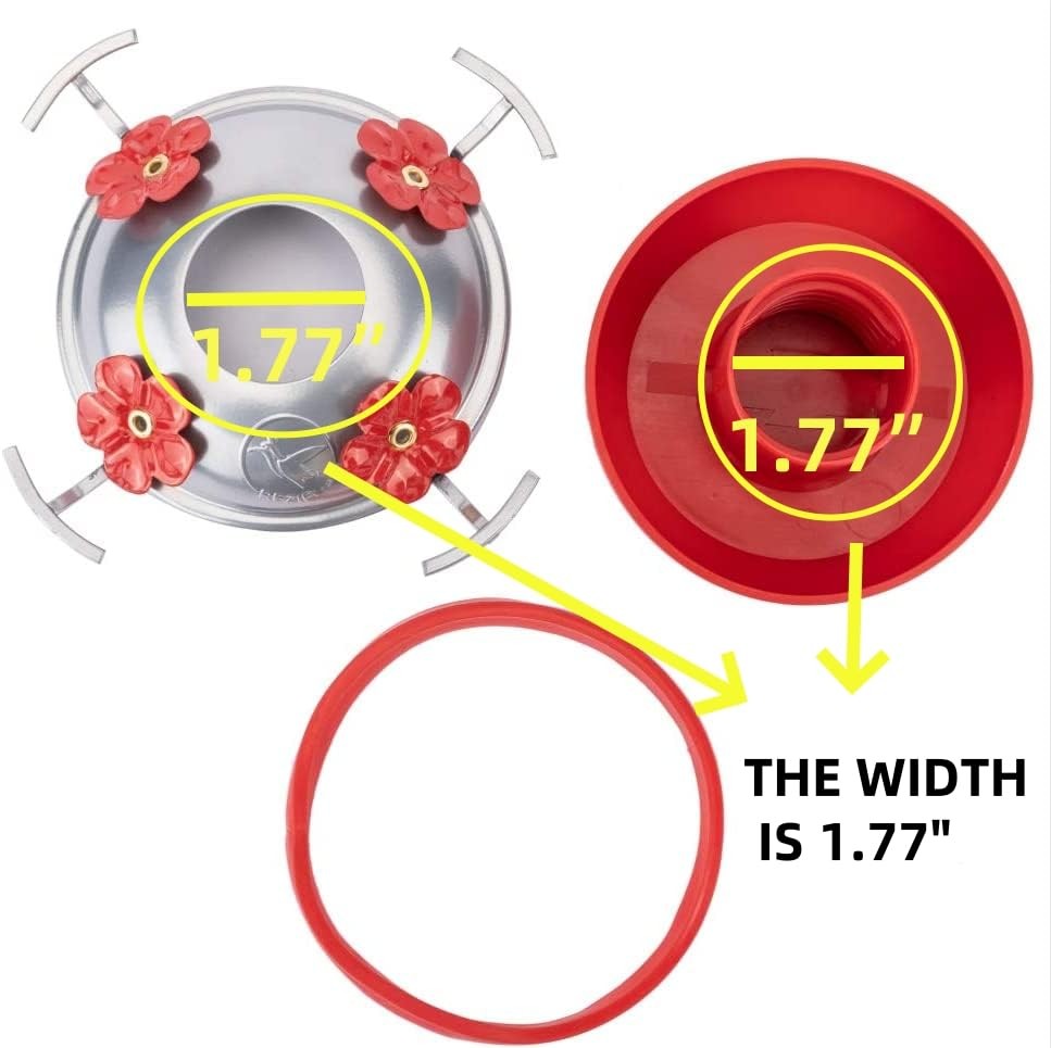 REZIPO Hummingbird Feeder Bottom Base Replacement Accessory Red