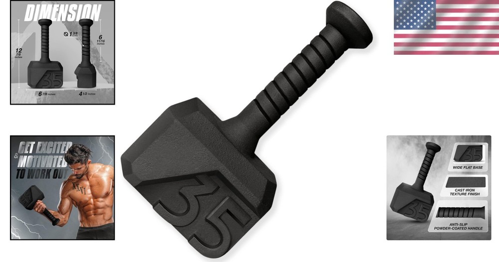 35 lb Solid Cast Iron Kettlebell - Upgraded Special Shape for Advanced Training