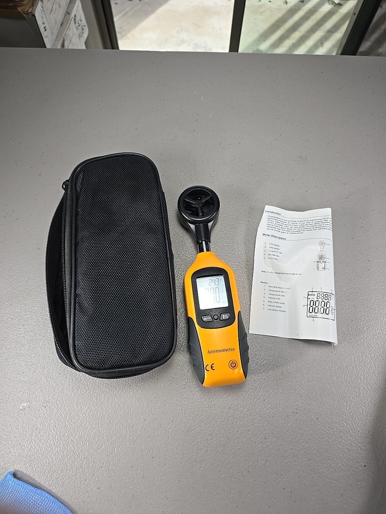 WSMLA Handheld Portable Digital Anemometer Wind Speed Meter Sailing LCD & Case