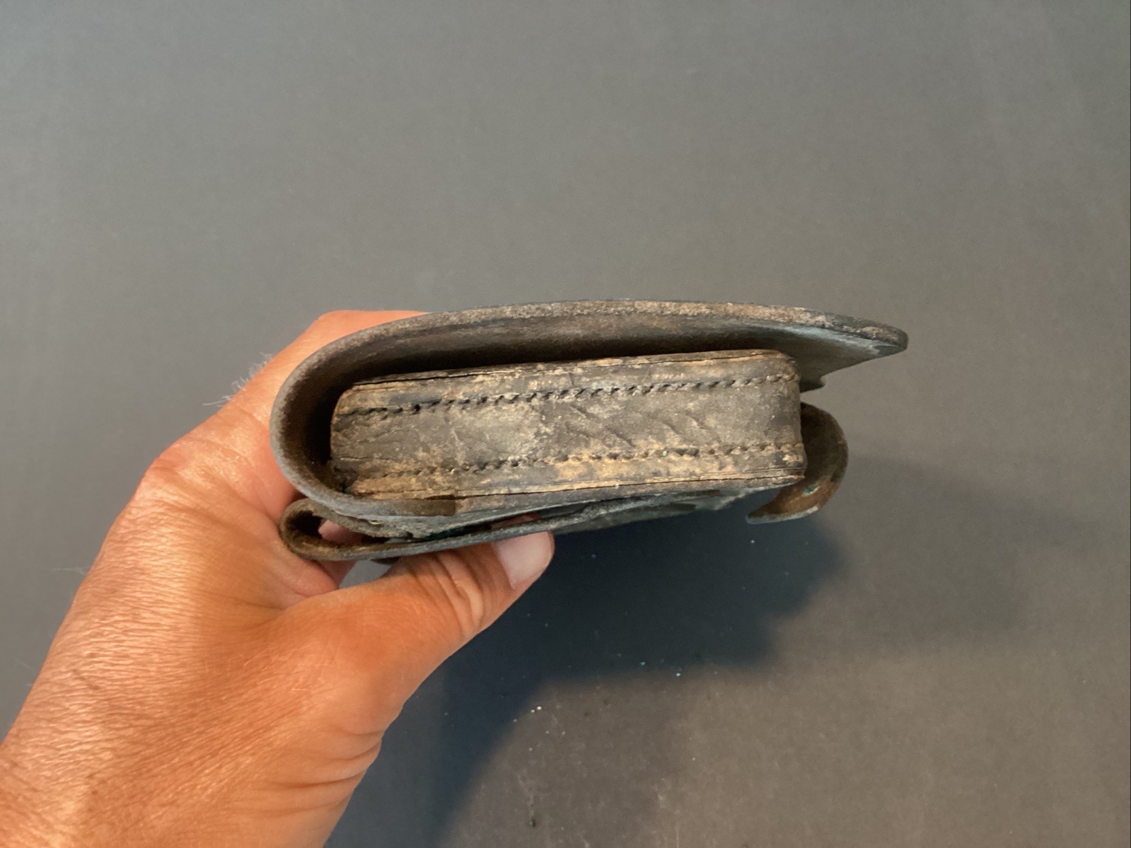 Original Civil War Era Union Army Colt Revolver Leather Cartridge Box Free Ship