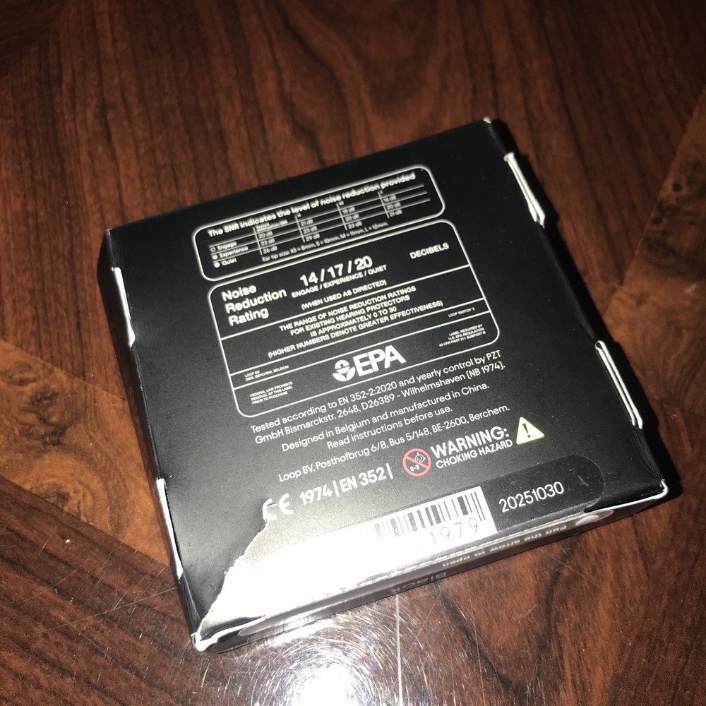 LOOP Switch 2 Noise Reduction Earplugs Black Open Box