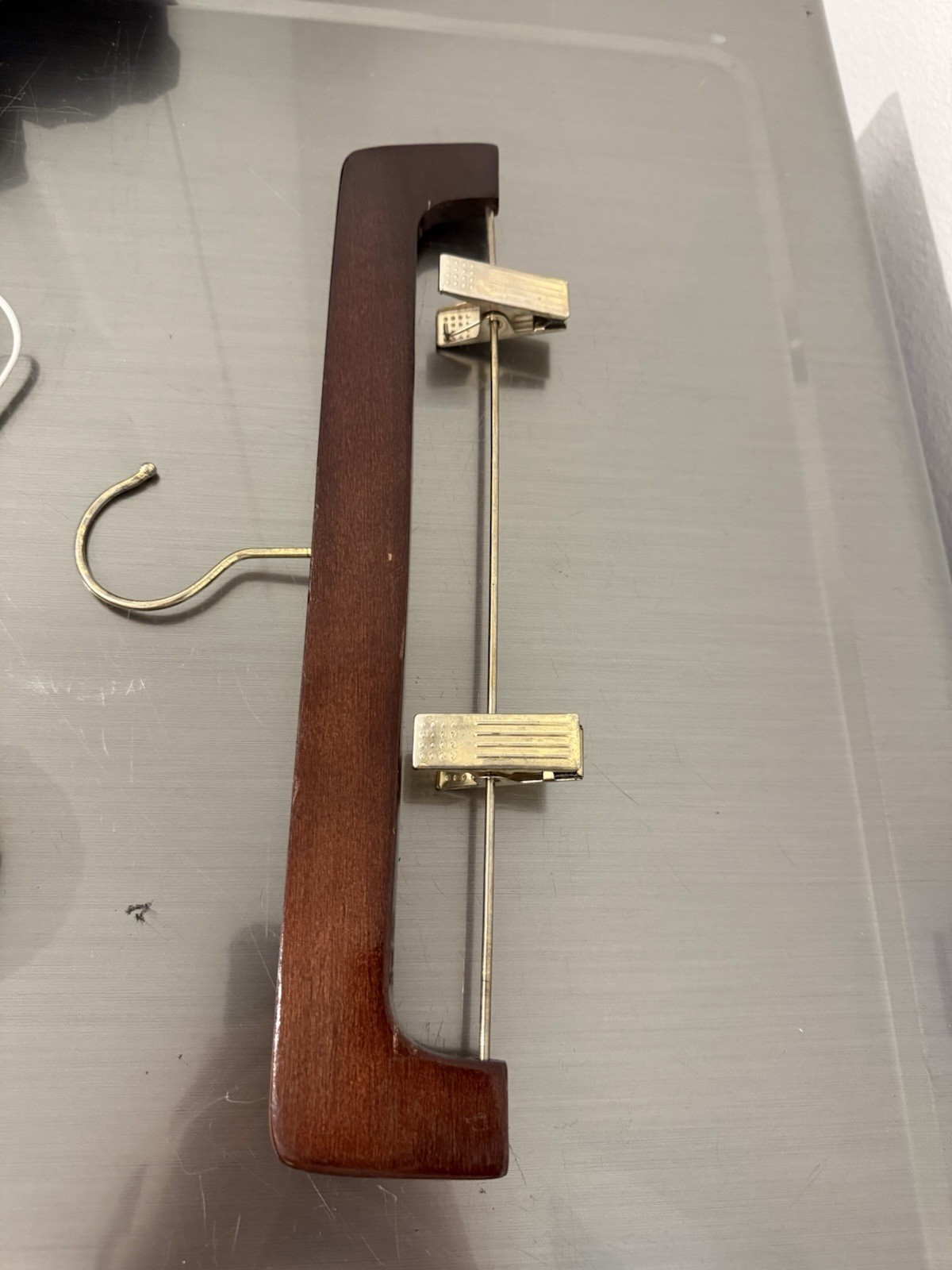 Vintage Ralph Lauren Pant Hanger Skirt Hanger With Adjustable Clips Wood