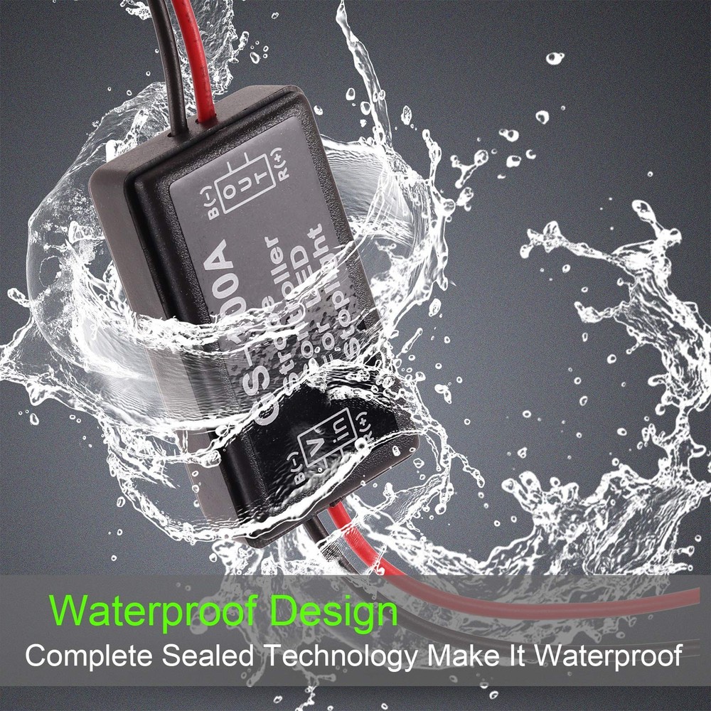 Kinstecks 2PCS LED Flash Strobe Controller Brake Light Flasher Brake Light St...