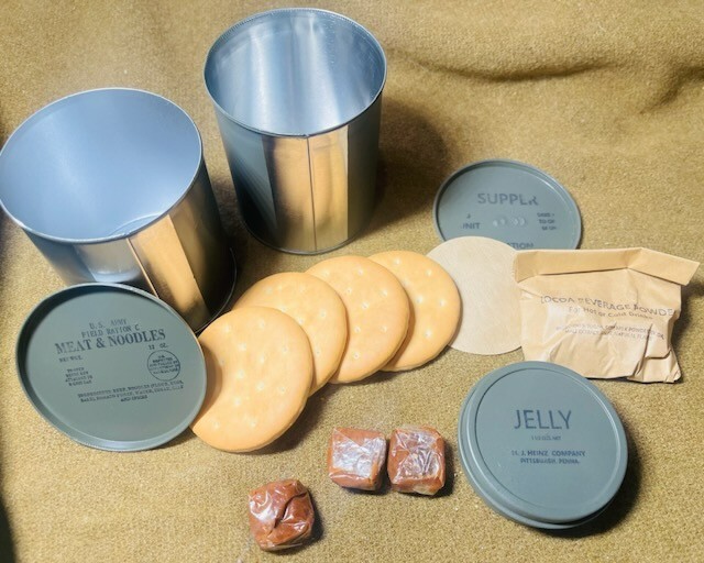 Late WWII OD C Ration SUPPER - Fully Edible, Reusable Historically Accurate