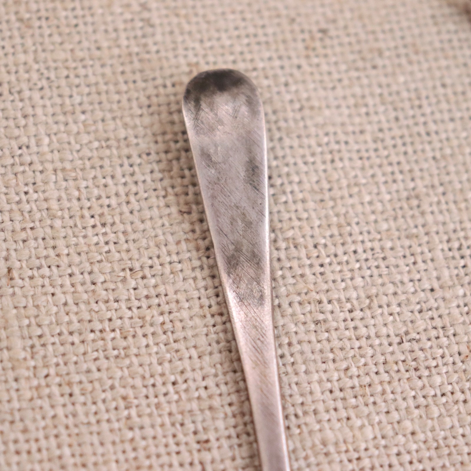 Early Navajo Ingot Silver Spoon 1900s Bench Stamped Handle Sterling Antique Vtg