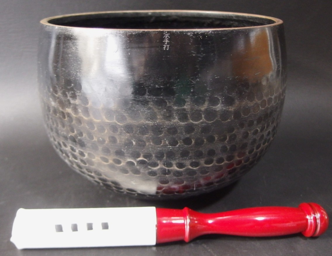 or2606 JAPANESE BUDDHIST SINGING BOWL ORIN 22.9cm / 9inch Width HANDMADE VINTAGE