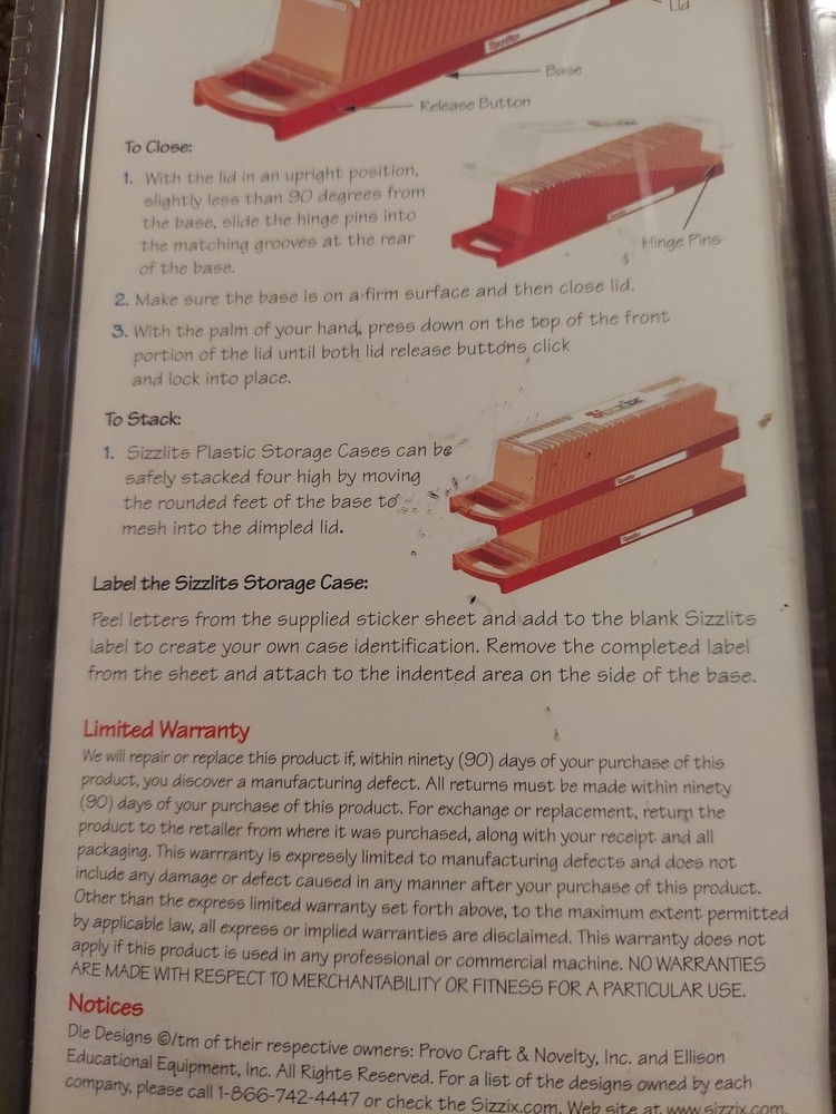 Sizzix Plastic Storage Case, Holds 35 Sizzix