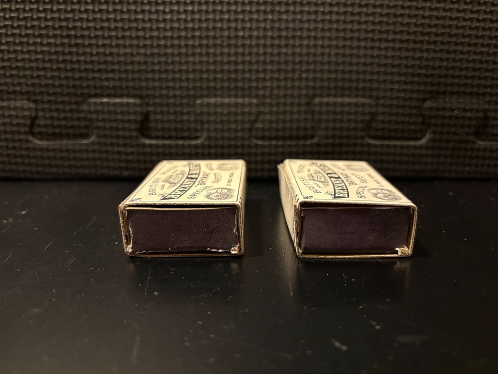 1910 Bryant & May matchbooks - 2 empty custom design display boxes