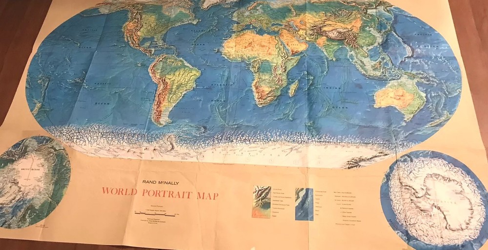 World Portrait Rand McNally vintage map