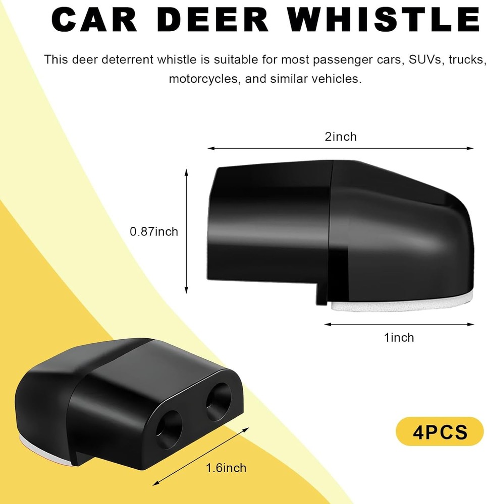 Deer Alert Whistle 4pc Car Animal Avoidance Device