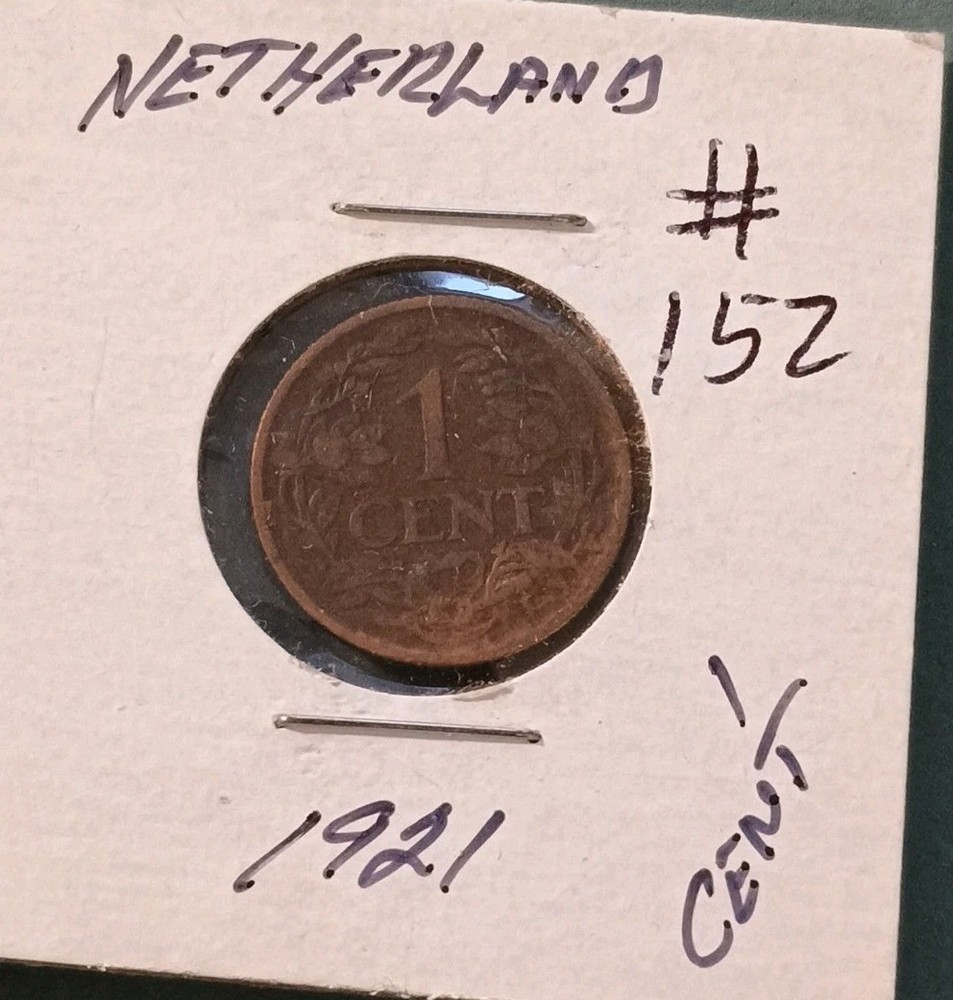 1921 Netherlands 1 Cent Coin (KM.#152)
