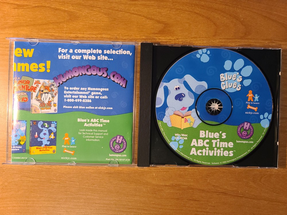 Blue's ABC Time Activities 1999 CD-ROM Windows/Mac