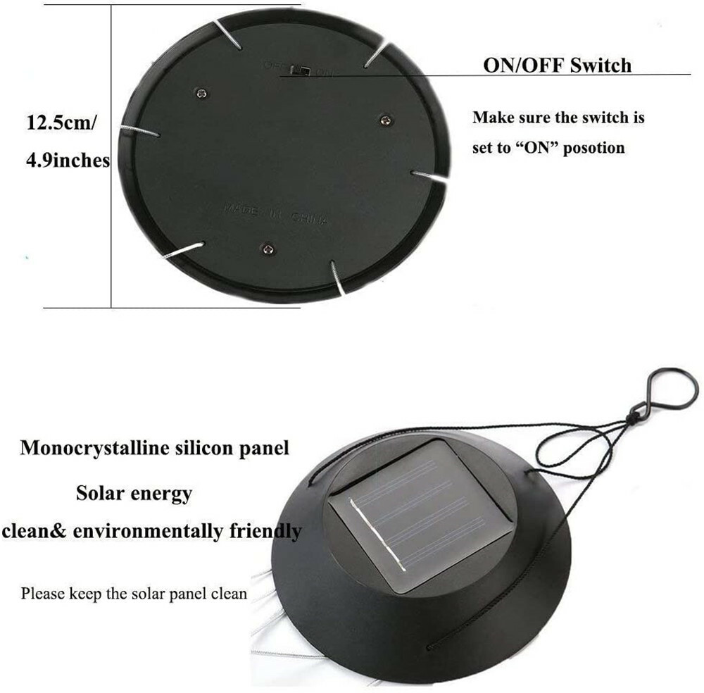 Solar LED Garden Outdoor Wind Chimes Colour Changing Lights Hanging butterfly US