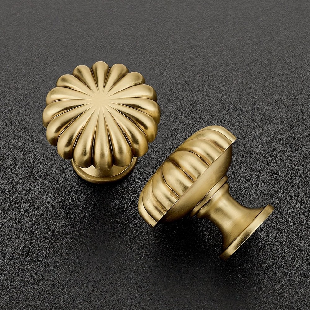 10 Pack Gold Cabinet Knobs, Zinc Alloy Brushed Gold Drawer Knobs Hardware for...