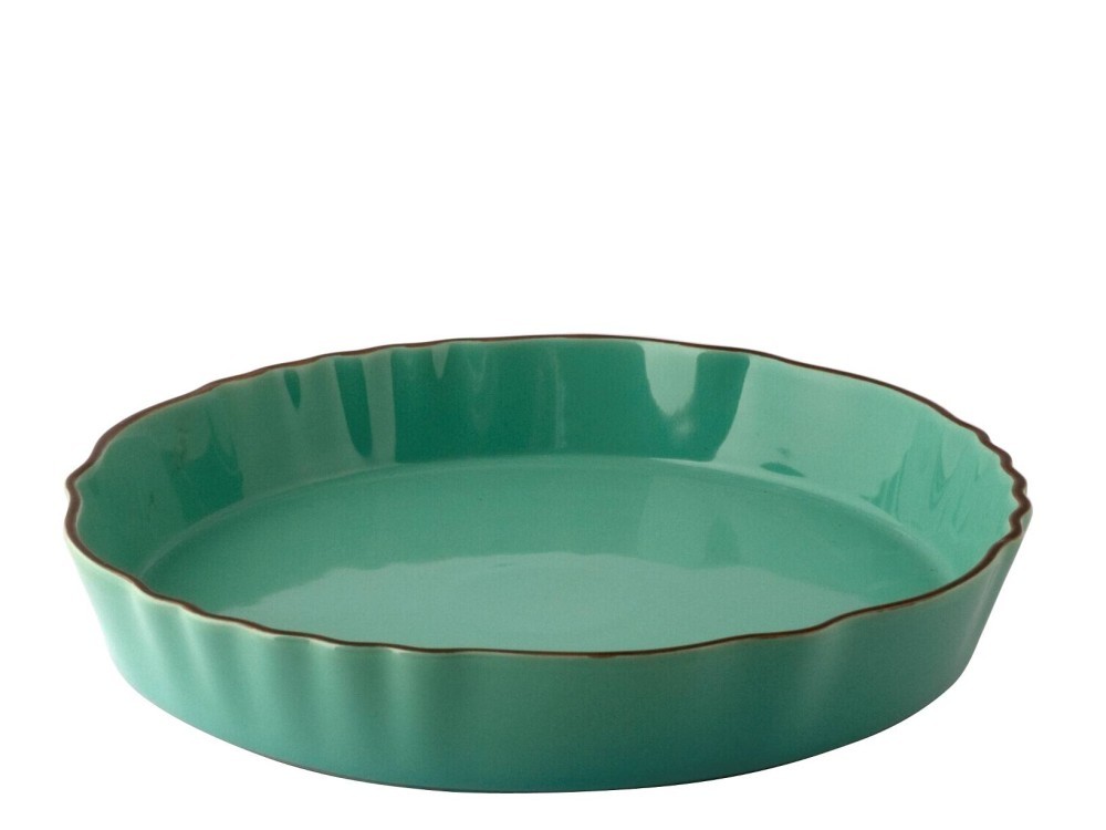 Stoneware Round Baking Dish Turquoise 24 Habi