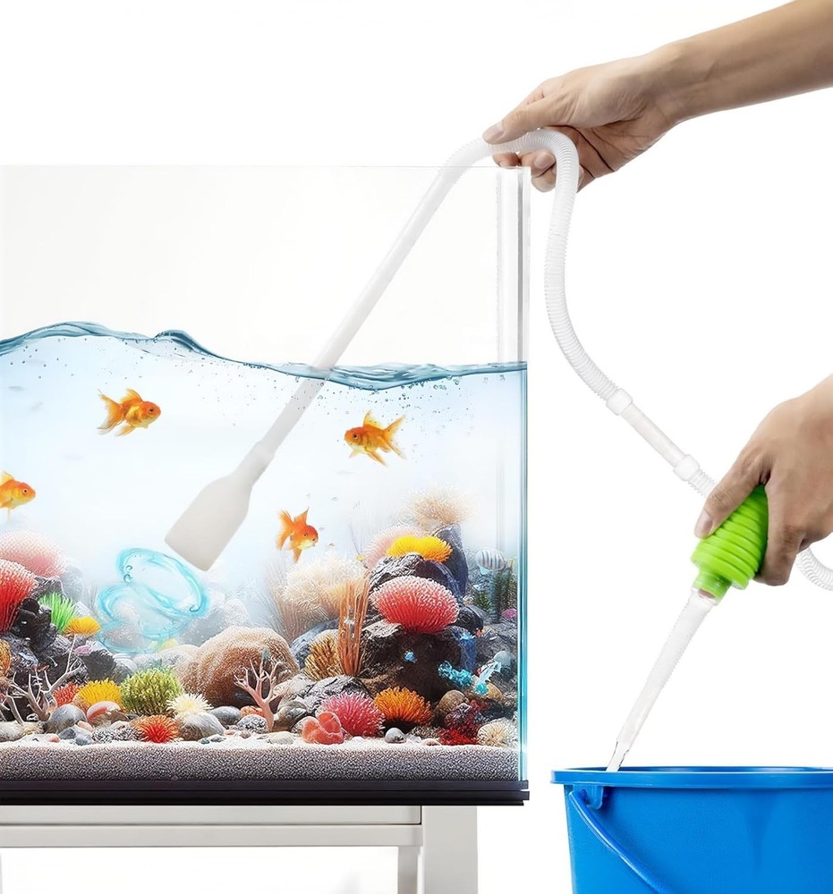 One-Way Valve Hand Siphon: Efficient Fish Tank Cleaner for Regular Water Changes