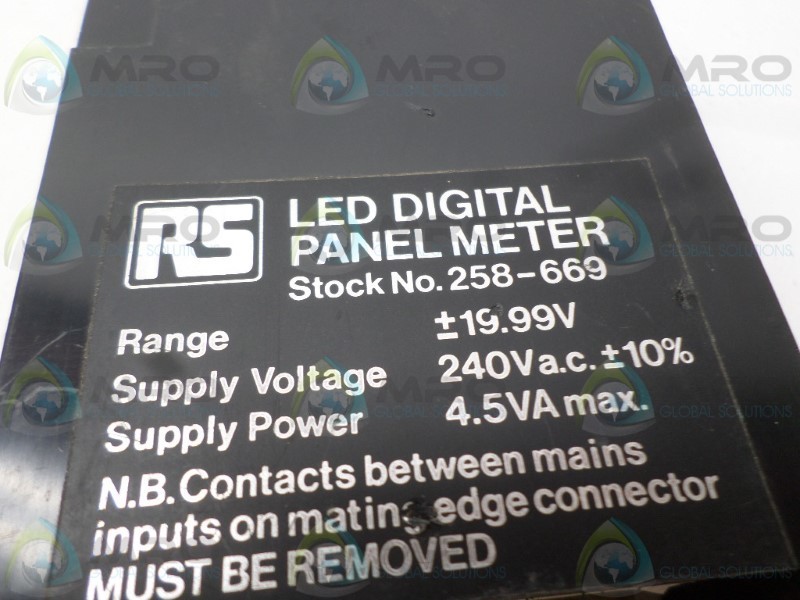 RS COMPONENTS 258-669 LED DIGITAL PANEL METER UNMP