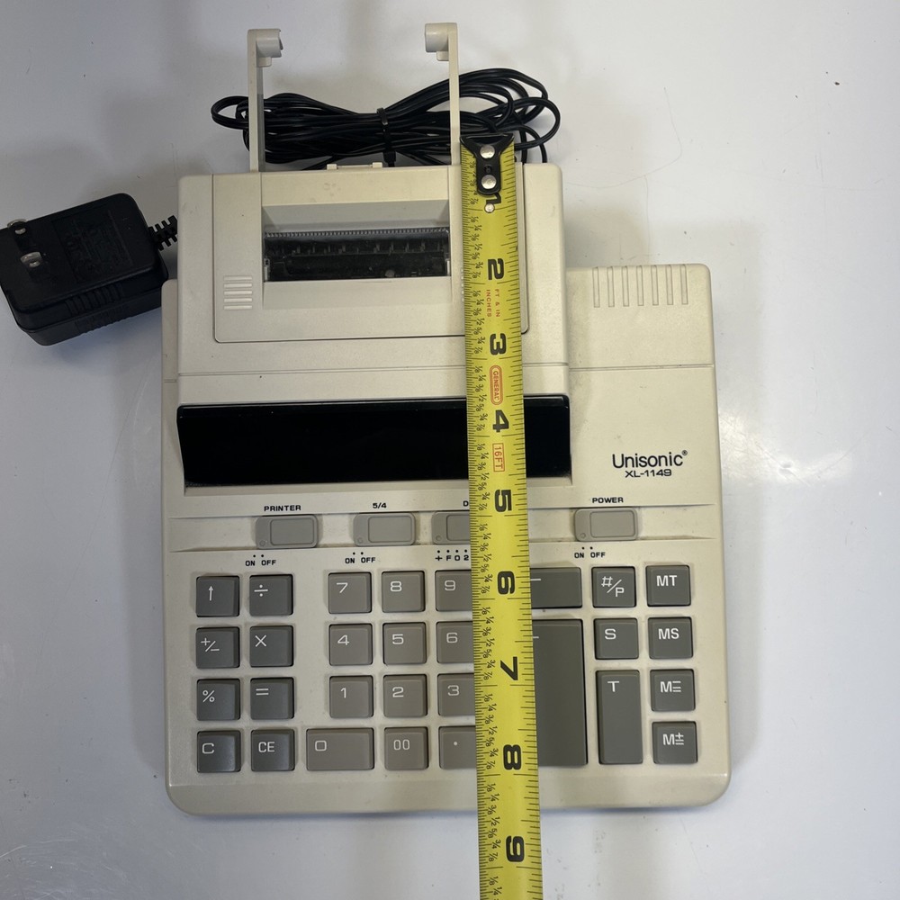 Unisonic XL-1149 Calculator Printer Display 10 Digit 4 Key Memory - Adding Mach
