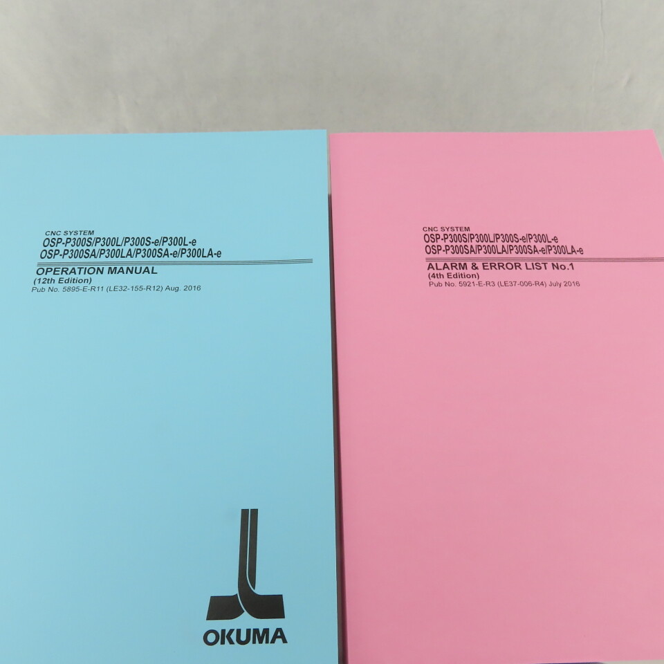 Okuma Genos L Series L3000-e Maintenance Operations Catalog Manual Bundle