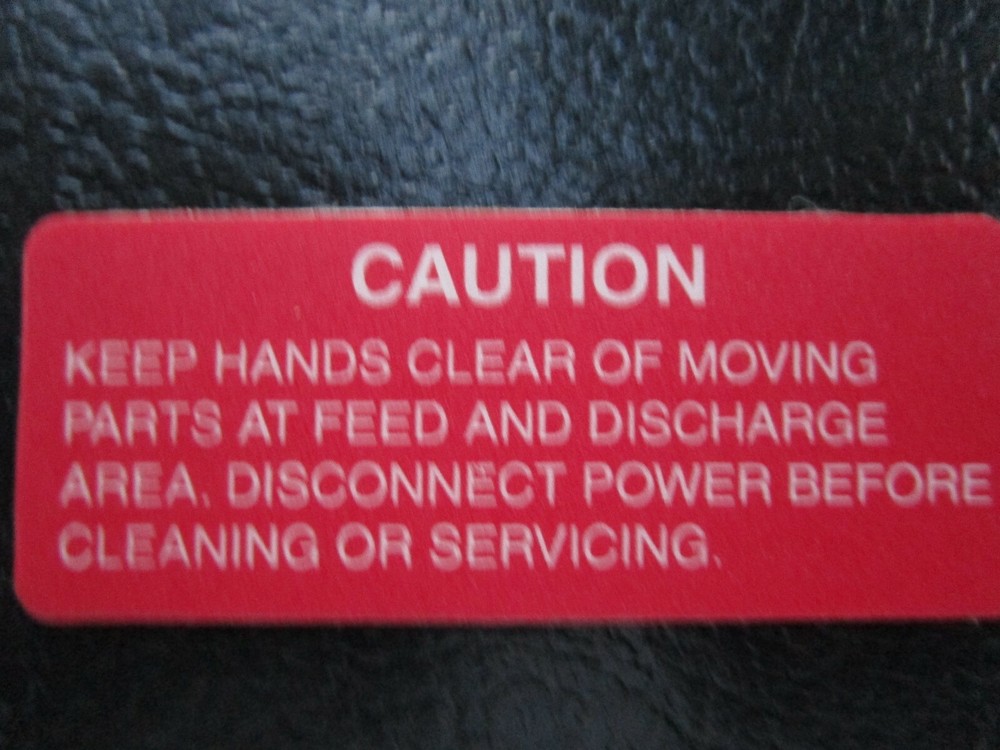 HOBART 403 TENDERIZER CAUTION STICKER DECAL FOR SAFTY COVER