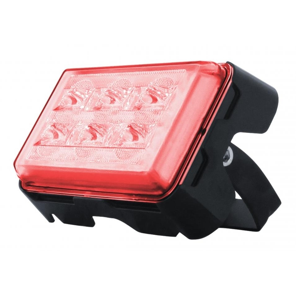 6 High Power LED Rectangular Warning Light w/ Bracket - Red LED