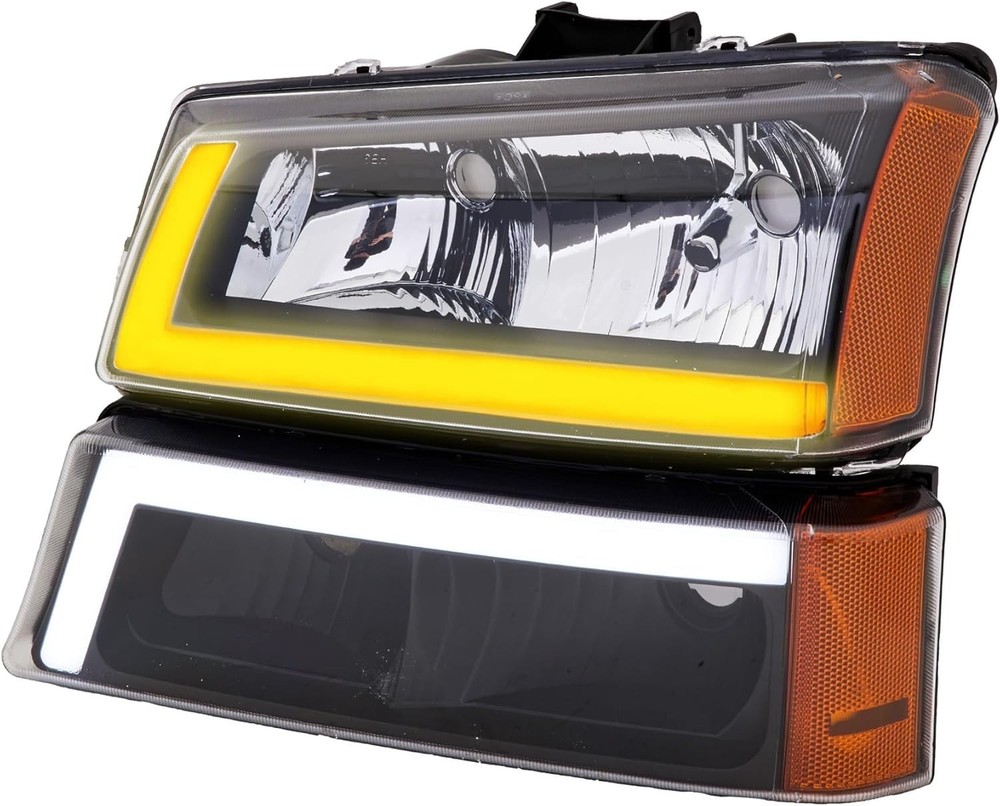 Headlights with LED Sequential Signal Compatible with Chevy Silverado Avalanche