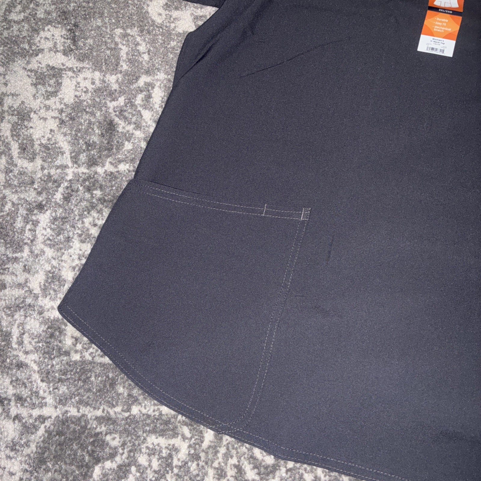 Scrubstar Women's Plus Size 3XL Solid Gray V-Neck Scrub Top With 3 Pockets NWT