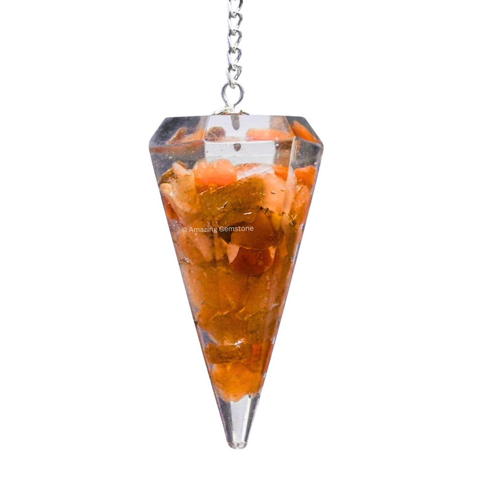 Red Aventurine Orgone Crystal Pendulums