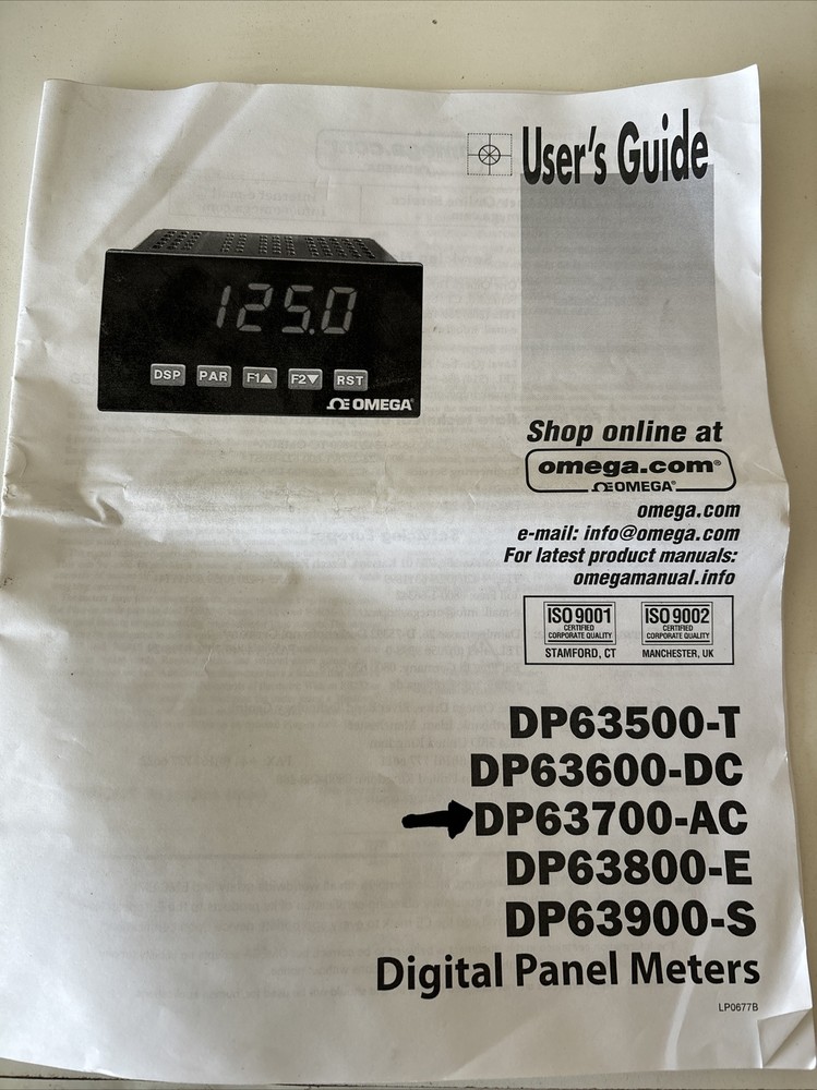 Omega digital panel meter