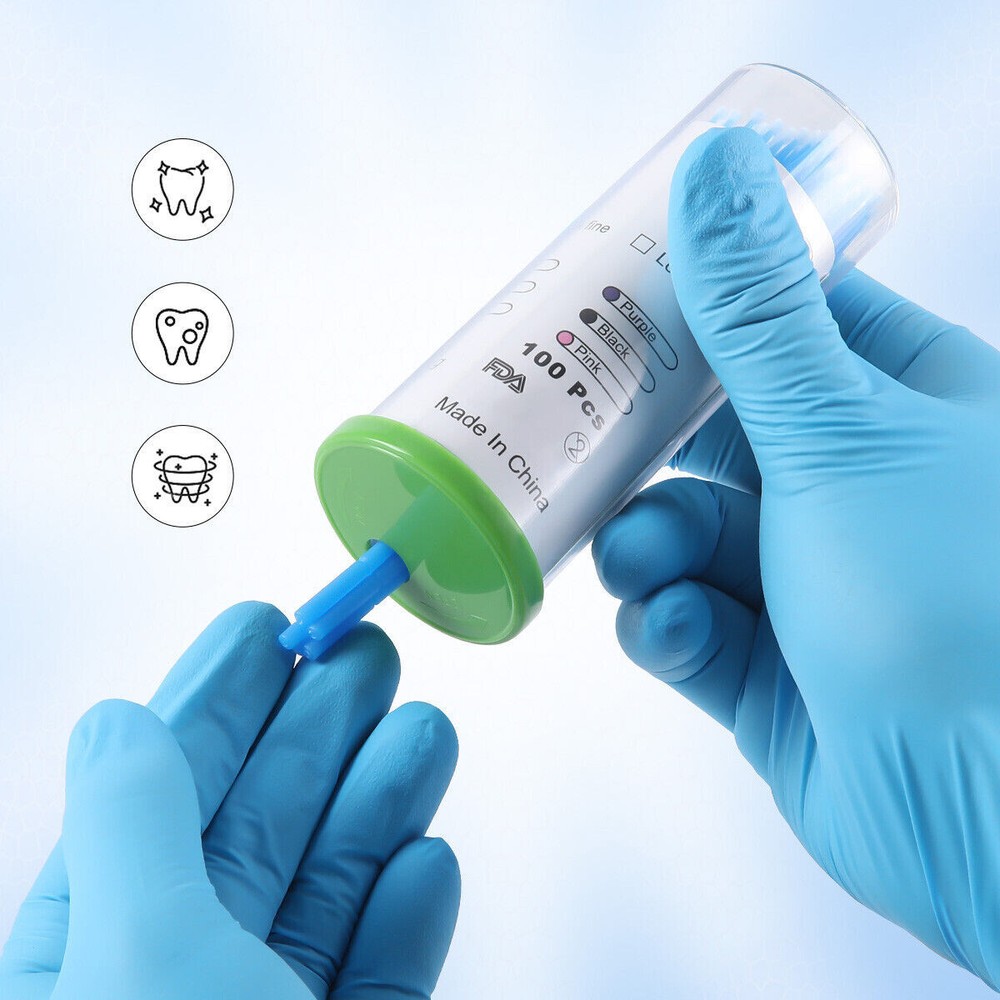 Dental Disposable Microbrush Micro Brush Applicator Tips Regular 2.5mm Bendable