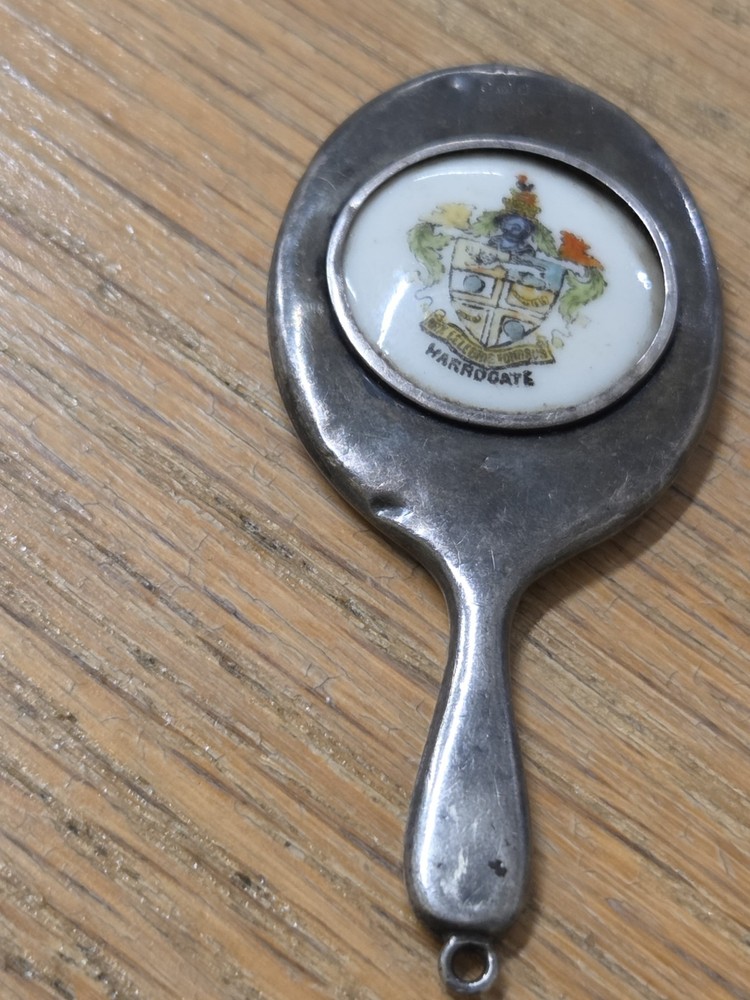 Vintage Miniature Silver Hand Mirror Harrogate