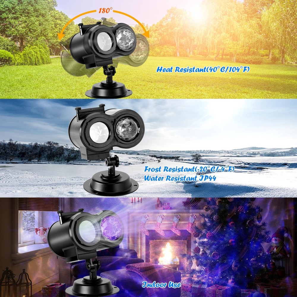 Christmas Projector Lights,HD Wave Ocean Effect LED Projector with 16pc Slide...
