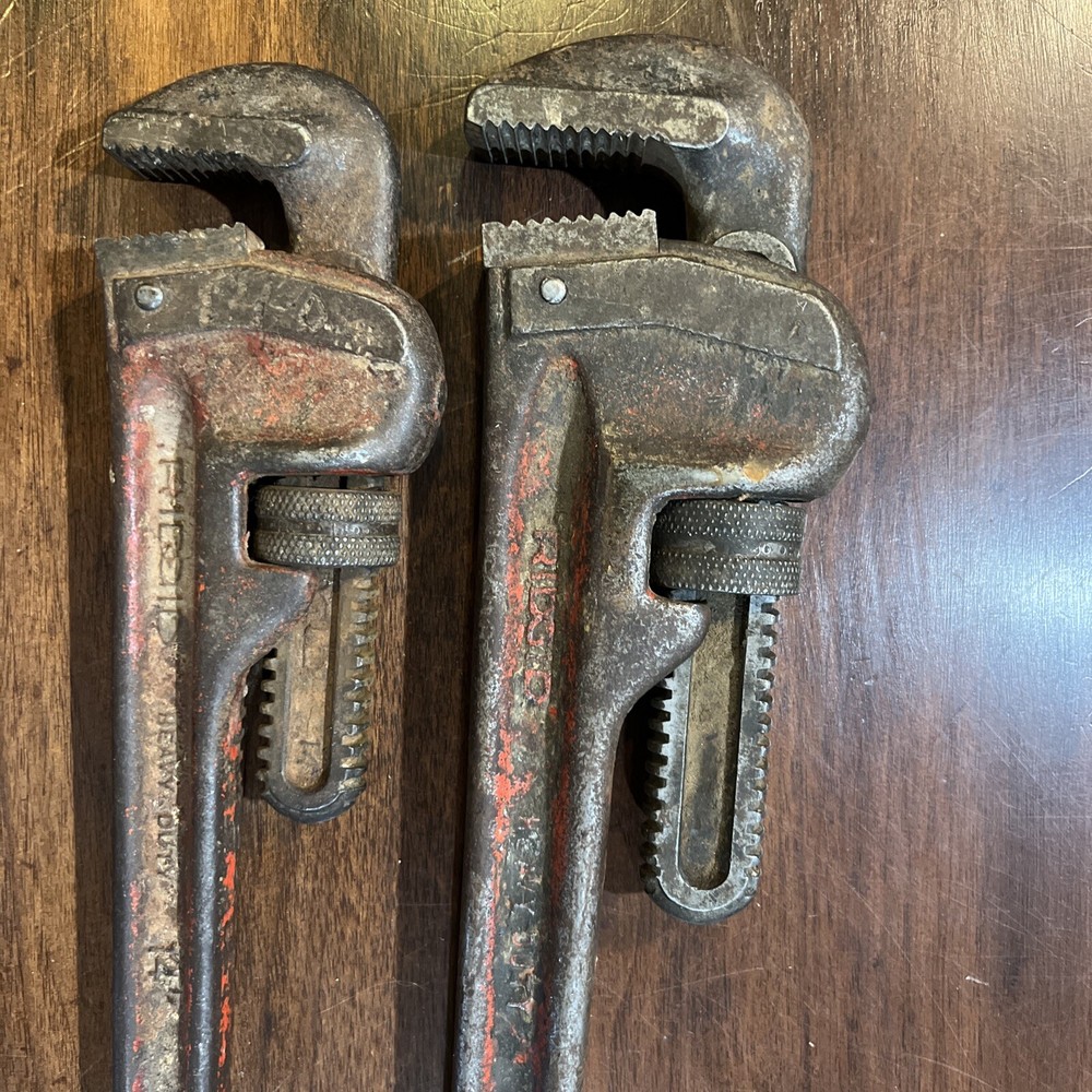 Vintage Ridgid Pipe Wrenches X 2. - 14 And 18