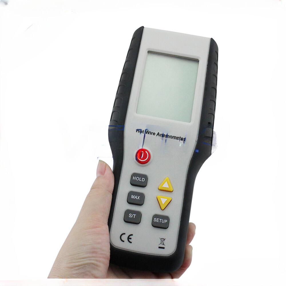 Hot Wire Thermistor Anemometer Tester Instrument Microprocessor Range 0.1-25m/s