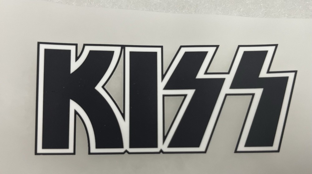 KISS Letters Iron On Transfer for T-Shirt & Other Light Fabrics