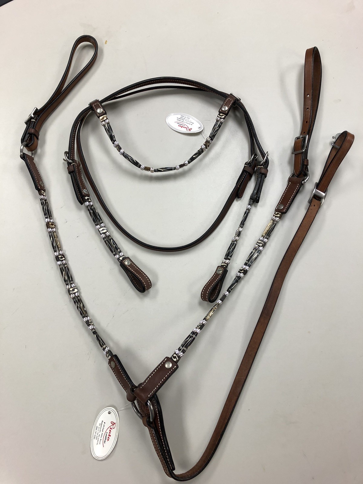 Riata Leather Headstall Breast Collar Set