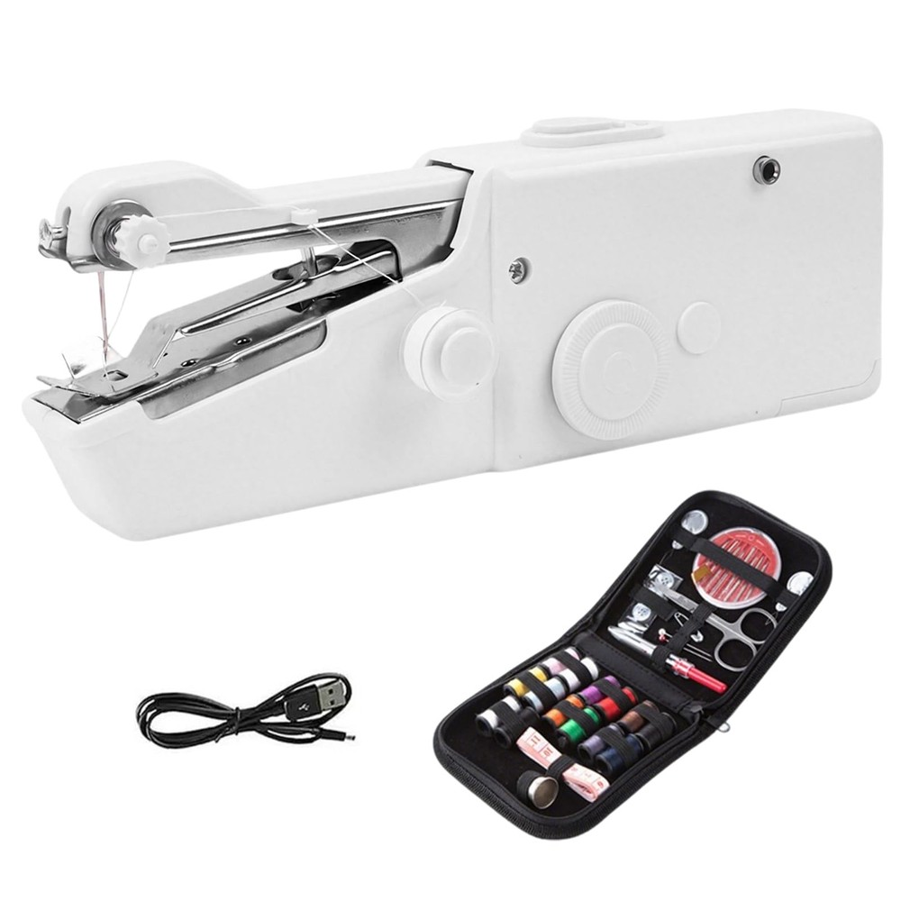 Adults - Mini Hand Held Sewing Stitching Machine for Beginners Machinewith St...